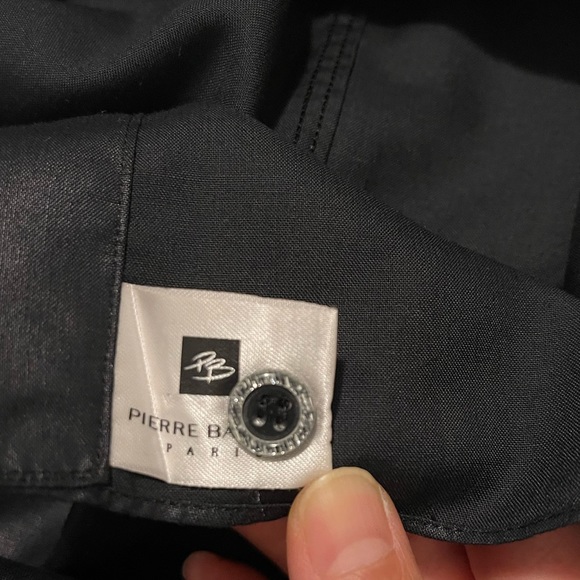 Pierre Balmain Black Sateen Button up shirt shiny blouse - Picture 6 of 6
